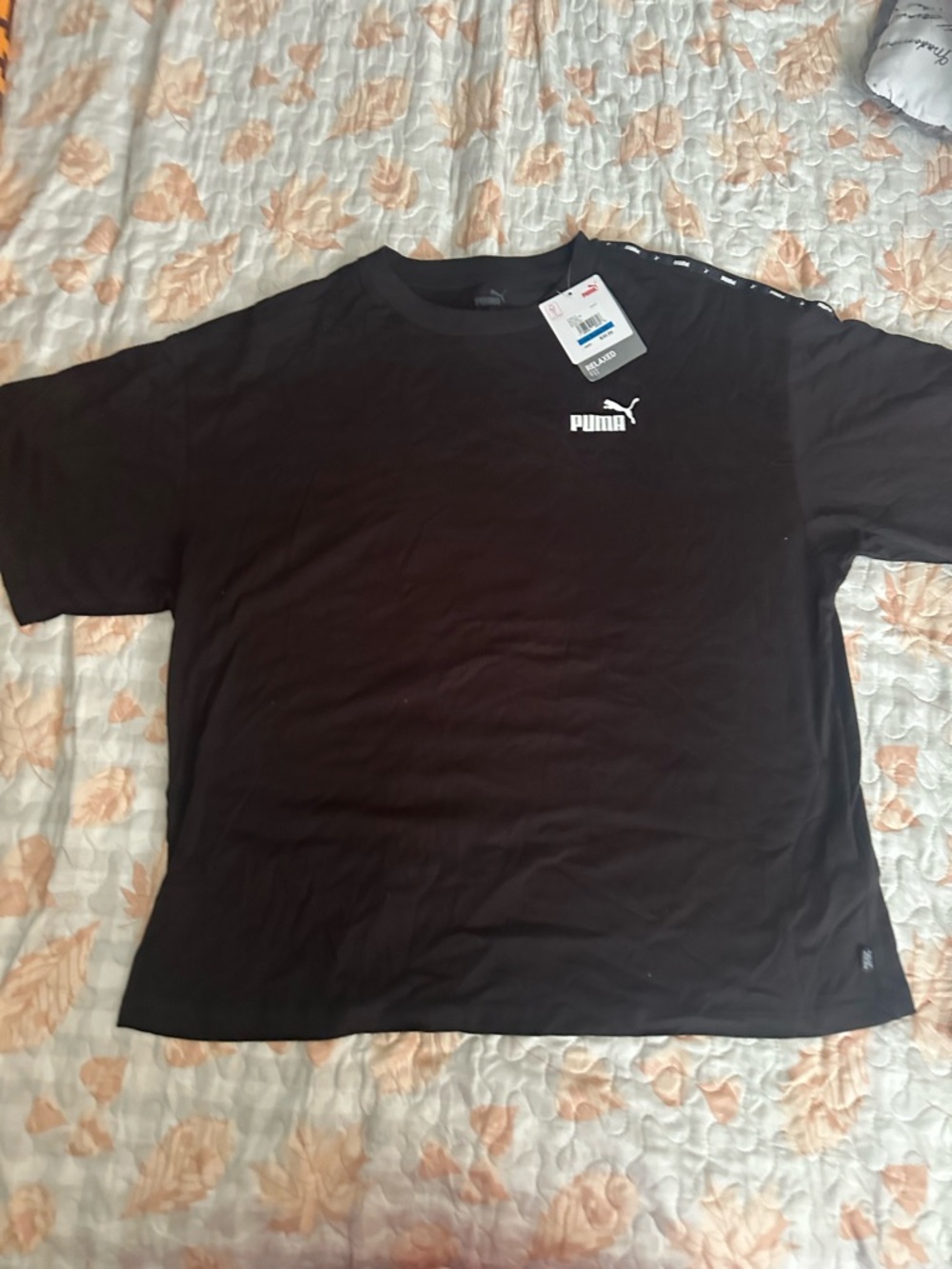 Puma Black Short Sleeve Crew with Small Chest Logo